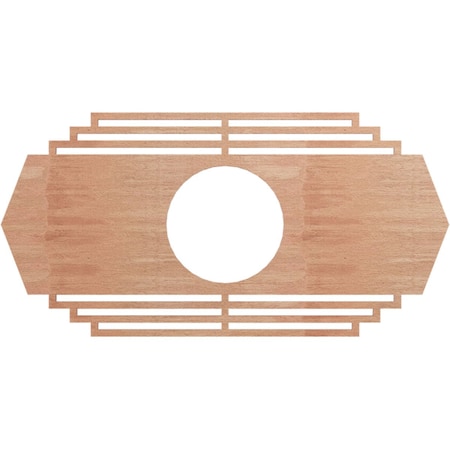 Ekena Millwork Chrysler Wood Fretwork Pierced Ceiling Medallion, Cherry, 32"W x 16"H x 8 3/8"ID x 3/8"T CMWP32X16X0375CSCH